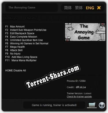 The Annoying Game: ТРЕЙНЕР И ЧИТЫ (V1.0.80)