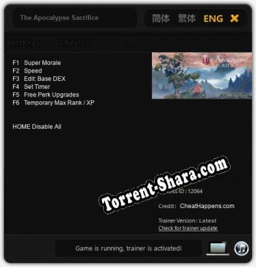The Apocalypse Sacrifice: Трейнер +6 [v1.2]