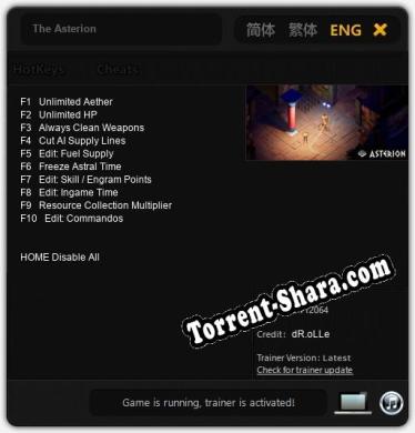 The Asterion: ТРЕЙНЕР И ЧИТЫ (V1.0.7)