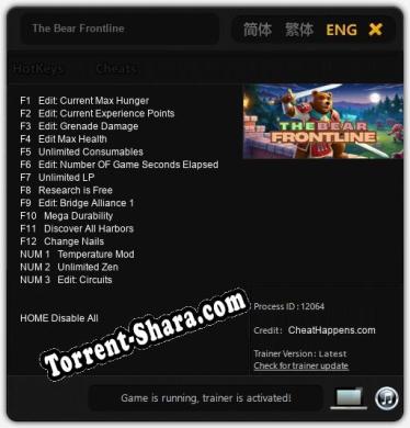 Трейнер для The Bear Frontline [v1.0.2]