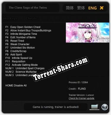 The Clans Saga of the Twins: Трейнер +15 [v1.8]