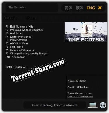 The Ecdysis: ТРЕЙНЕР И ЧИТЫ (V1.0.97)