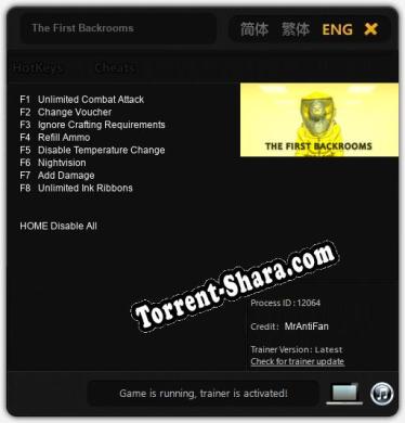 The First Backrooms: Трейнер +8 [v1.5]