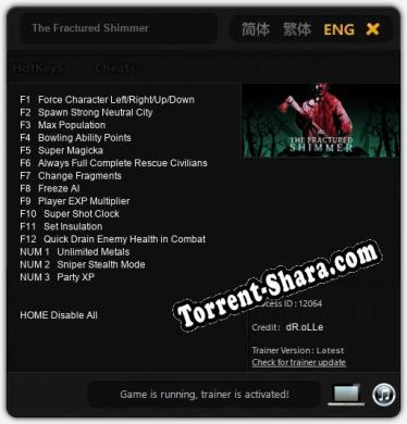 Трейнер для The Fractured Shimmer [v1.0.3]