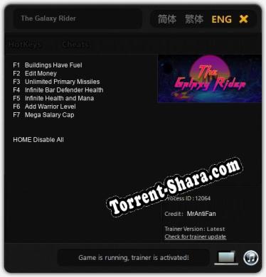 The Galaxy Rider: Читы, Трейнер +7 [MrAntiFan]