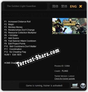 Трейнер для The Golden Light Guardian [v1.0.9]