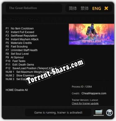 The Great Rebellion: Трейнер +15 [v1.6]