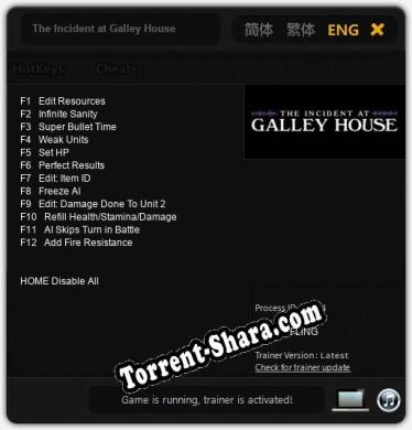 Трейнер для The Incident at Galley House [v1.0.1]