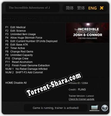 Трейнер для The Incredible Adventures of Josh and Connor The Pre-Prologue [v1.0.3]