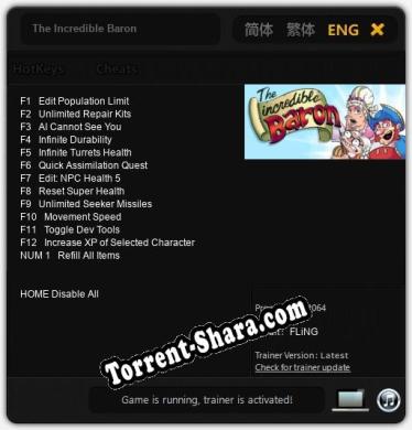 The Incredible Baron: Читы, Трейнер +13 [FLiNG]