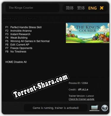 Трейнер для The Kings Courier [v1.0.4]