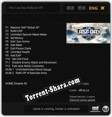 The Last Day Defense VR: Трейнер +14 [v1.3]