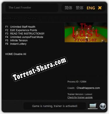 Трейнер для The Last Frontier [v1.0.4]