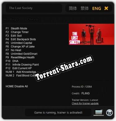 The Last Society: Трейнер +14 [v1.2]