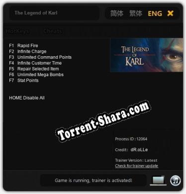 Трейнер для The Legend of Karl [v1.0.2]