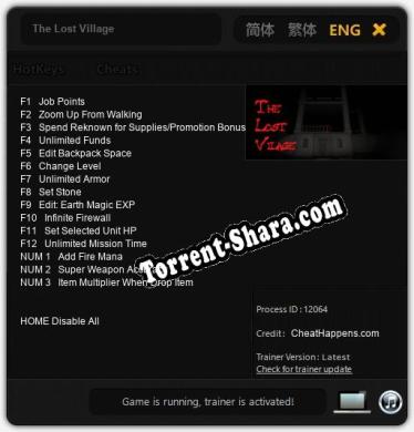 The Lost Village: ТРЕЙНЕР И ЧИТЫ (V1.0.13)
