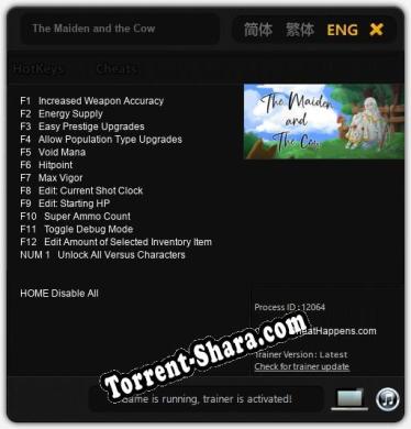 The Maiden and the Cow: Трейнер +13 [v1.6]