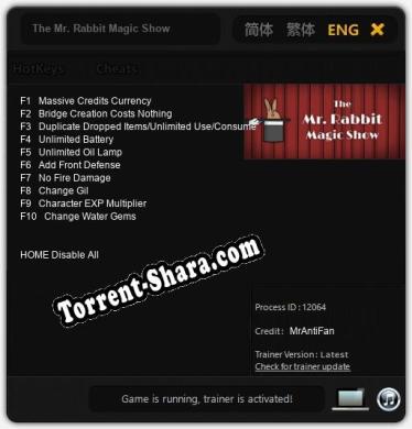 Трейнер для The Mr. Rabbit Magic Show [v1.0.2]
