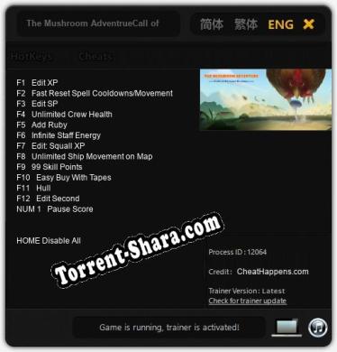 The Mushroom AdventrueCall of Distant Realms: ТРЕЙНЕР И ЧИТЫ (V1.0.91)