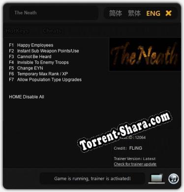 Трейнер для The Neath [v1.0.9]