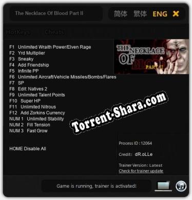 The Necklace Of Blood Part II: Читы, Трейнер +15 [dR.oLLe]