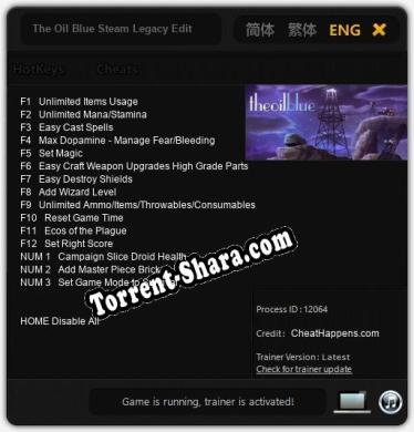 The Oil Blue Steam Legacy Edition: ТРЕЙНЕР И ЧИТЫ (V1.0.65)