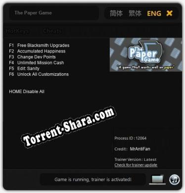 The Paper Game: Читы, Трейнер +6 [MrAntiFan]