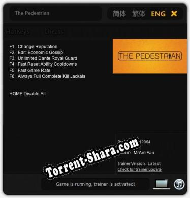 Трейнер для The Pedestrian [v1.0.7]