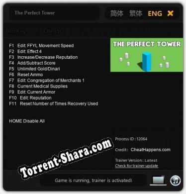 The Perfect Tower: Трейнер +11 [v1.2]
