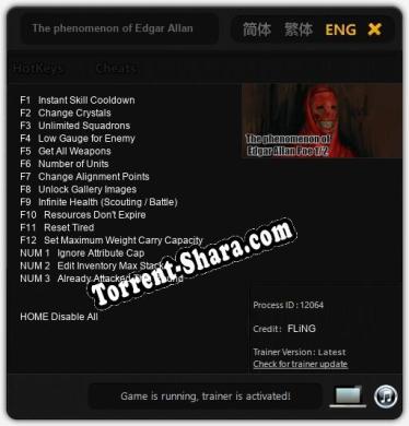 The phenomenon of Edgar Allan Poe 1/2: Трейнер +15 [v1.2]