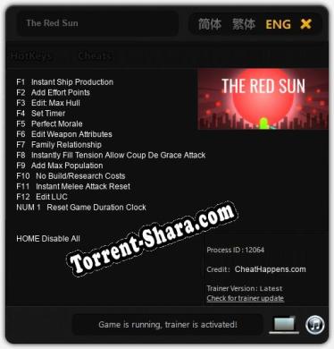 The Red Sun: Трейнер +13 [v1.1]