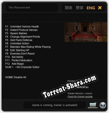Трейнер для The Resurrected [v1.0.4]