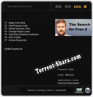 The Search for Fran 2: ТРЕЙНЕР И ЧИТЫ (V1.0.91)