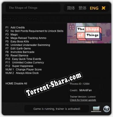 The Shape of Things: Читы, Трейнер +14 [MrAntiFan]