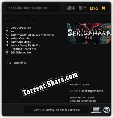 The Sickle Upon Sekigahara: Читы, Трейнер +8 [CheatHappens.com]