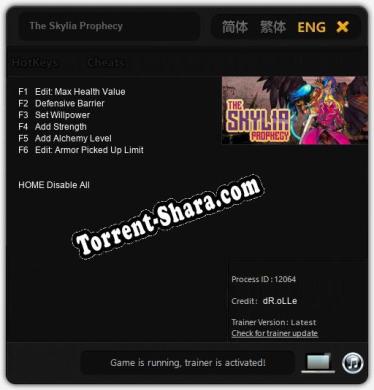 The Skylia Prophecy: Трейнер +6 [v1.2]