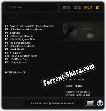 The Snare: Трейнер +12 [v1.7]