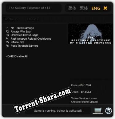 Трейнер для The Solitary Existence of a Little Universe [v1.0.1]
