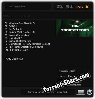 The Transitions: Трейнер +10 [v1.5]