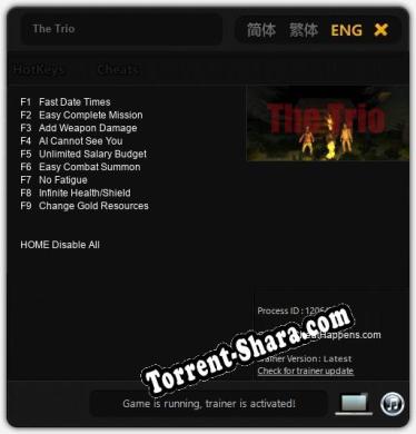 The Trio: Трейнер +9 [v1.2]
