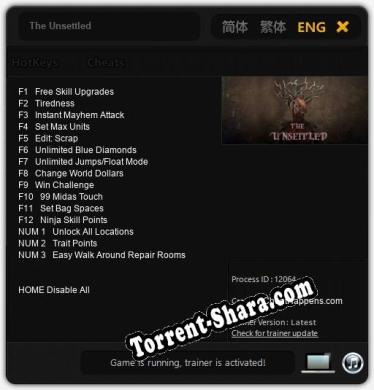 Трейнер для The Unsettled [v1.0.3]