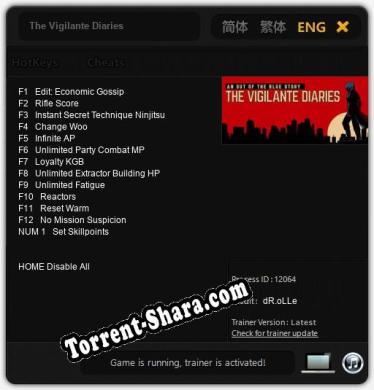 The Vigilante Diaries: Трейнер +13 [v1.4]