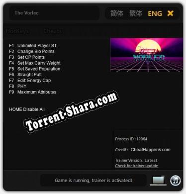 Трейнер для The Vorlec [v1.0.5]