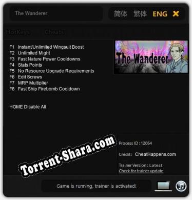 The Wanderer: Читы, Трейнер +8 [CheatHappens.com]