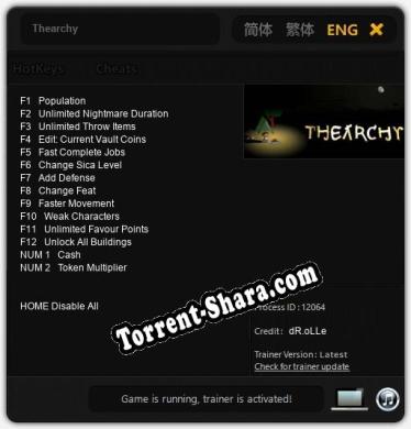 Thearchy: ТРЕЙНЕР И ЧИТЫ (V1.0.35)
