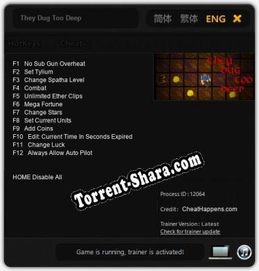 They Dug Too Deep: ТРЕЙНЕР И ЧИТЫ (V1.0.96)