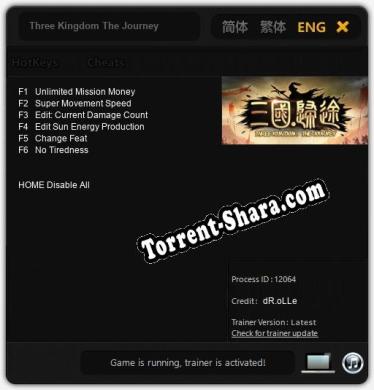 Three Kingdom The Journey: Трейнер +6 [v1.3]