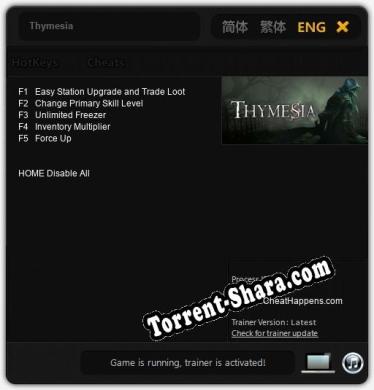 Thymesia: ТРЕЙНЕР И ЧИТЫ (V1.0.36)
