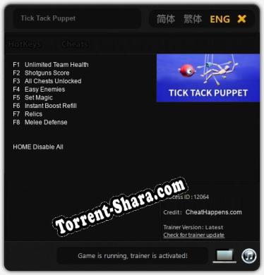 Tick Tack Puppet: Трейнер +8 [v1.7]