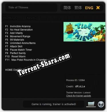 Tide of Thieves: ТРЕЙНЕР И ЧИТЫ (V1.0.36)